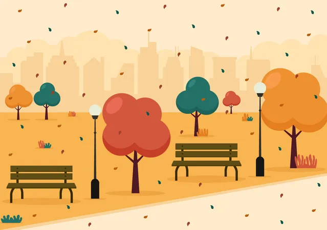 Parque de otoño  Illustration