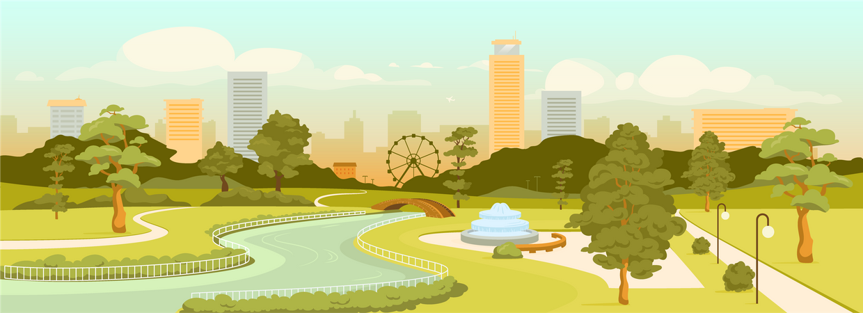Parque urbano  Ilustração