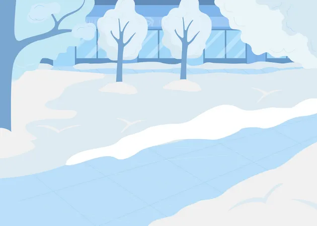 Parque urbano de inverno  Ilustração