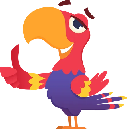Parrot showing thumbs up Illustration