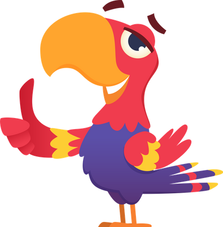 Parrot showing thumbs up  Illustration