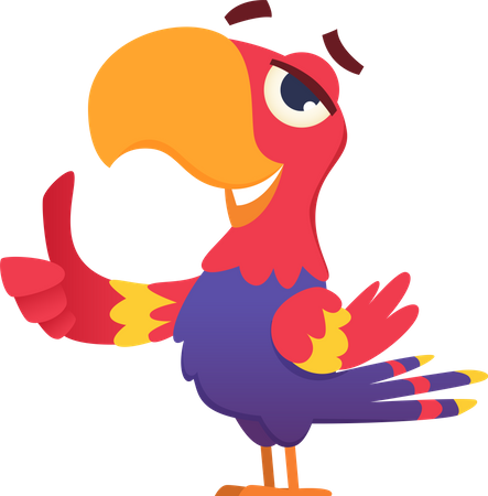 Parrot showing thumbs up  일러스트레이션