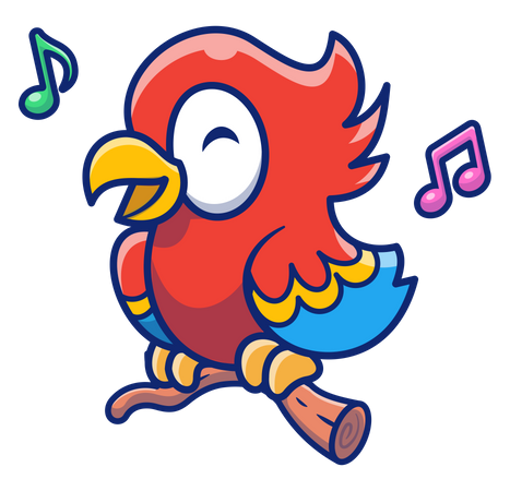 Parrot Singing song Illustration