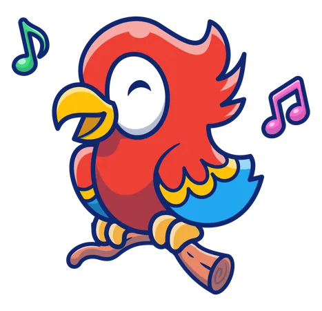 Parrot Singing song  Illustration