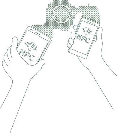 Partage de contenu mobile  Illustration
