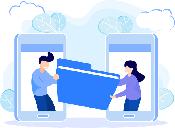 Partage de fichiers dans le cloud  Illustration