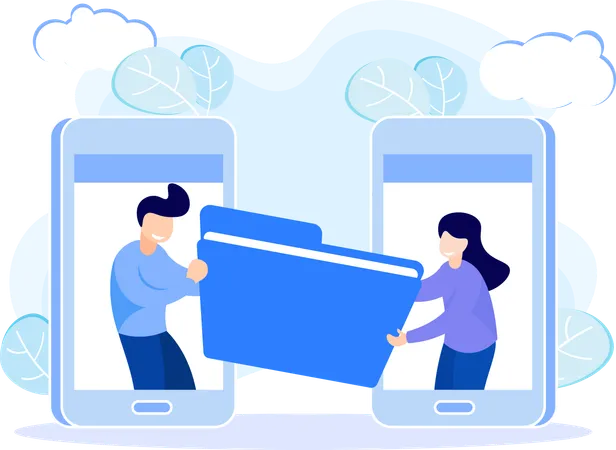 Partage de fichiers dans le cloud  Illustration