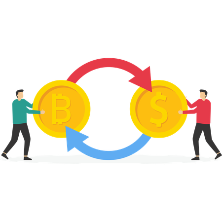 Partenaires commerciaux effectuant des échanges d'argent  Illustration