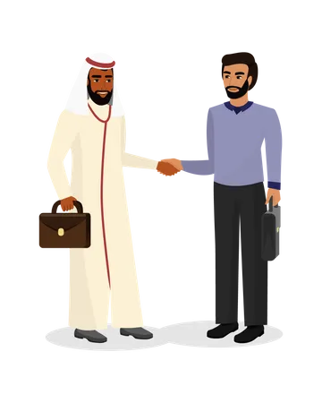 Partenariat avec un homme d'affaires arabe  Illustration