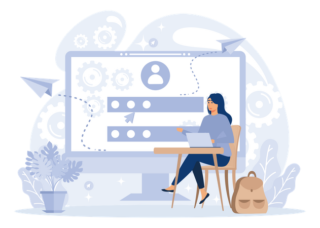 Participe da sala de aula virtual  Illustration