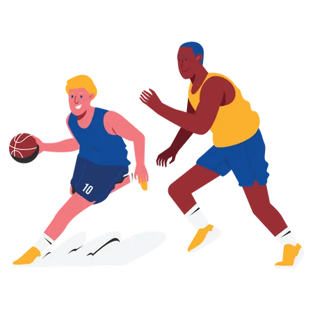 Partida de basquete  Ilustração