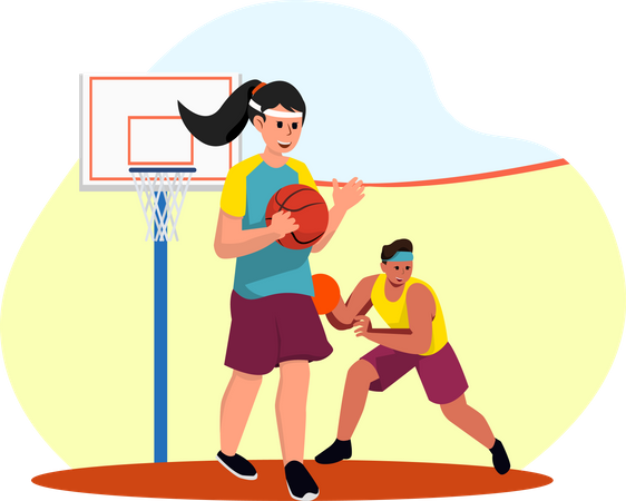 Partida de basquete  Ilustração