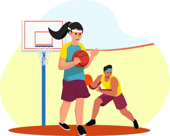 Partida de basquete  Ilustração