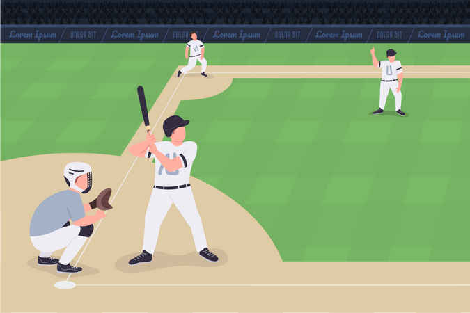 Partida de beisebol  Ilustração