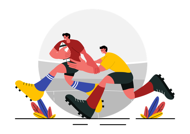 Partida de rugby  Ilustração