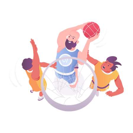 Juego de básquetbol  Ilustración