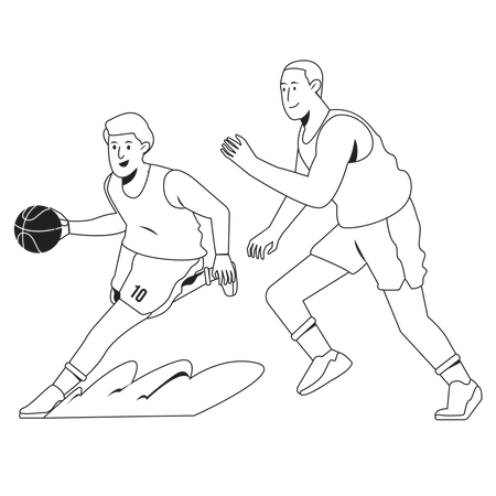 Juego de básquetbol  Ilustración