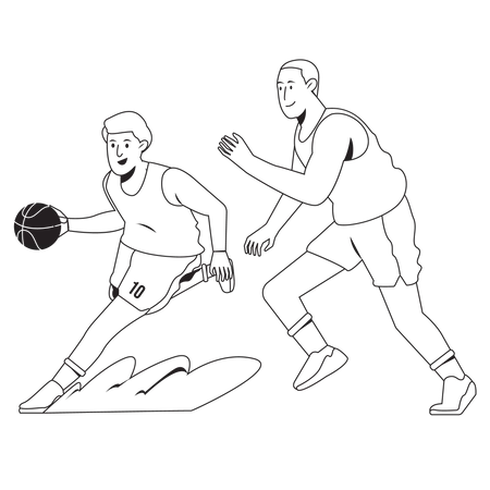 Juego de básquetbol  Ilustración