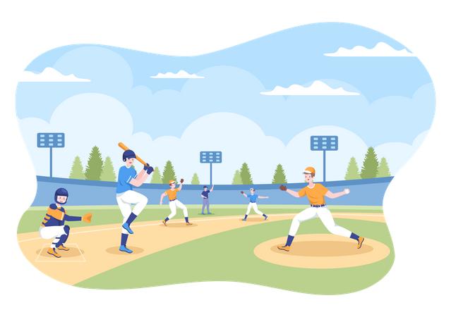 Partido de beisbol  Ilustración