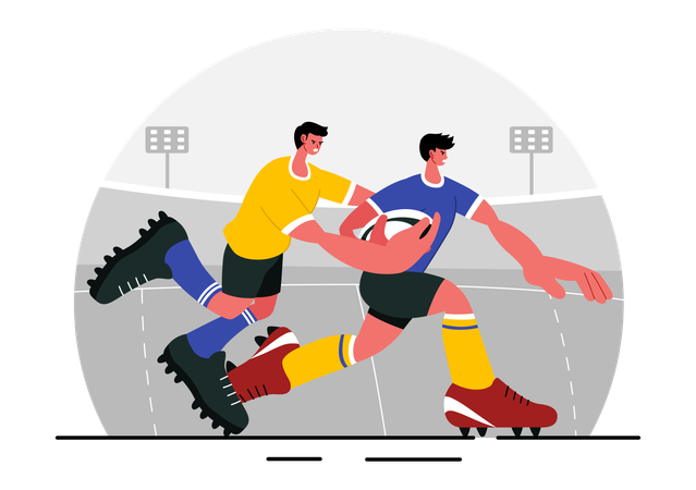 Partido de rugby  Ilustración