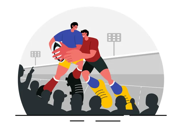 Partido de rugby  Ilustración