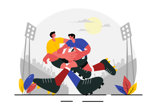 Partido de rugby  Ilustración