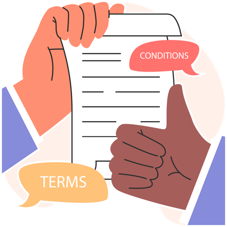 Partner is signing contract papers  Illustration