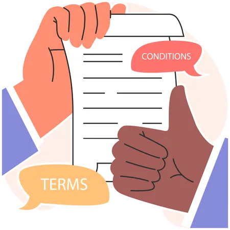 Partner is signing contract papers  Illustration