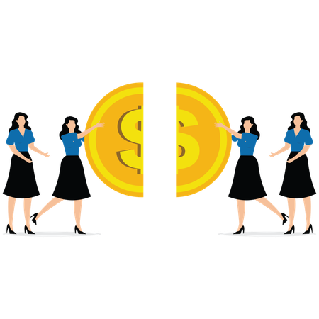 Partners dissolve their financial partnership due to increasing debt  Illustration