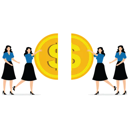Partners dissolve their financial partnership due to increasing debt  Illustration