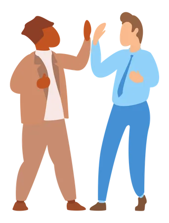 Partners giving high five  Illustration