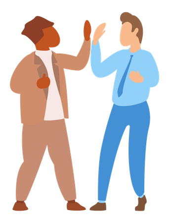 Partners giving high five  Illustration