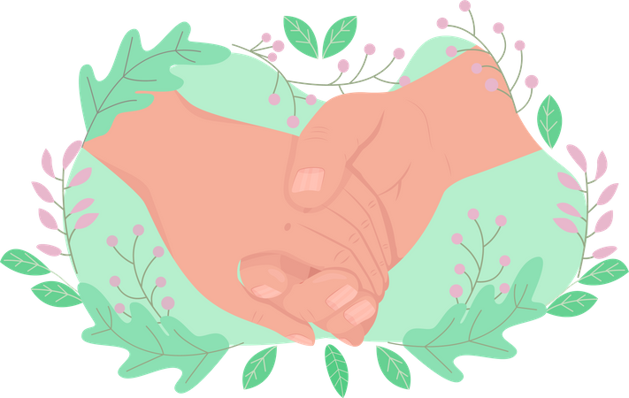 Partners holding hands  Illustration