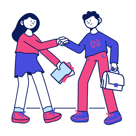 Partners shake hands Illustration