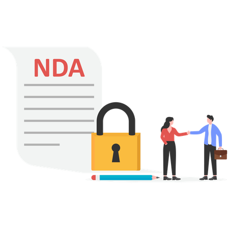 Partners signing NDA agreement  Illustration