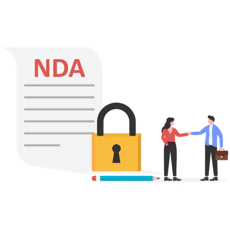 Partners signing NDA agreement  Illustration