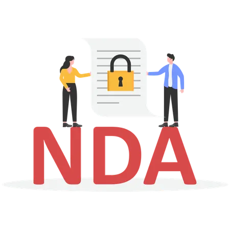 Partners signing NDA agreement  Illustration