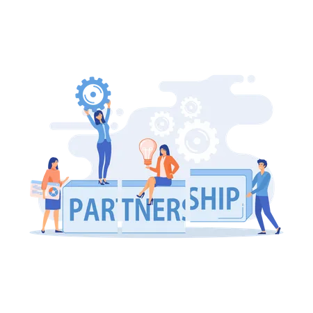 Partnerschaft und Vereinbarung  Illustration