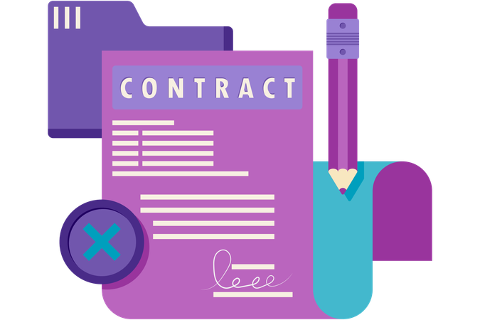 Partnership contract cancelled  Illustration