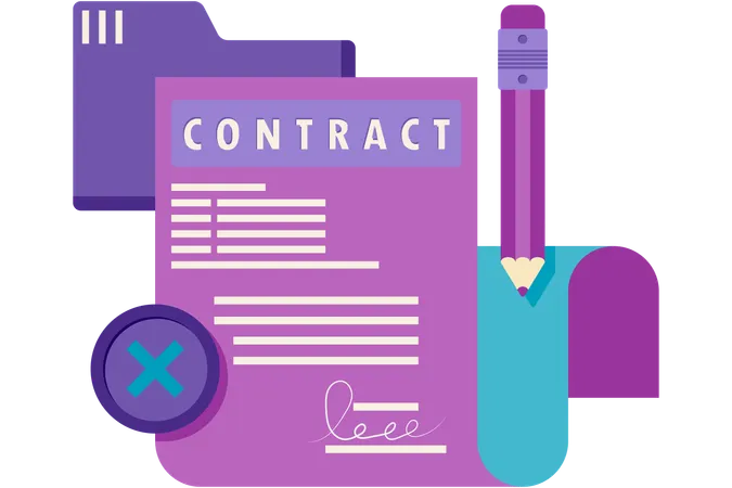 Partnership contract cancelled  Illustration