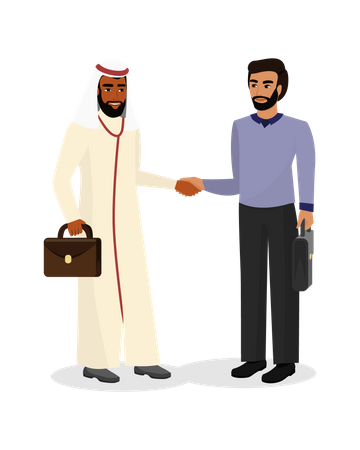 Partnership with arab businessman  Illustration