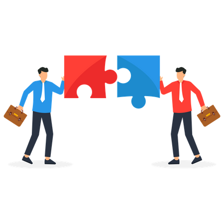 Partnership working together for success  Illustration