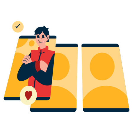 Partnersuche per Dating-App  Illustration