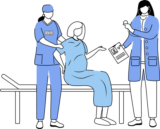 Parto no hospital  Ilustração