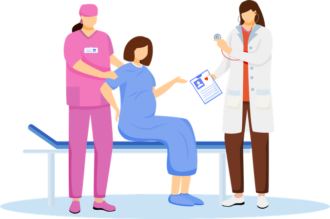 Parto no hospital  Ilustração