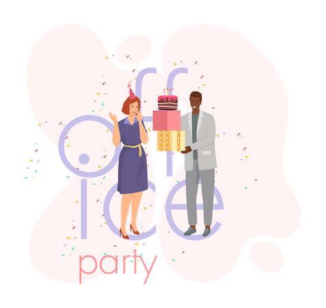 Party at office  Illustration