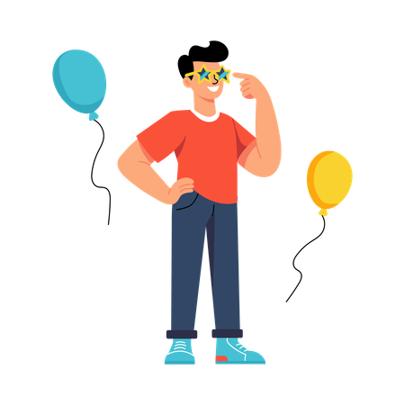 Party Boy enjoys in Freshers party  Illustration