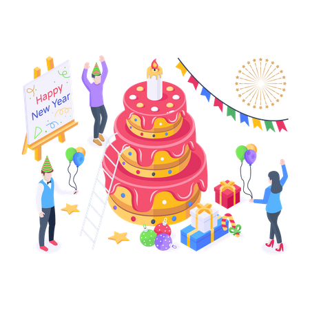 Party Cake Illustration