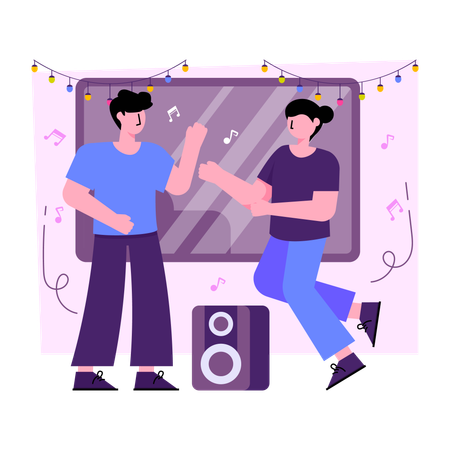 Party Enjoyment  Illustration