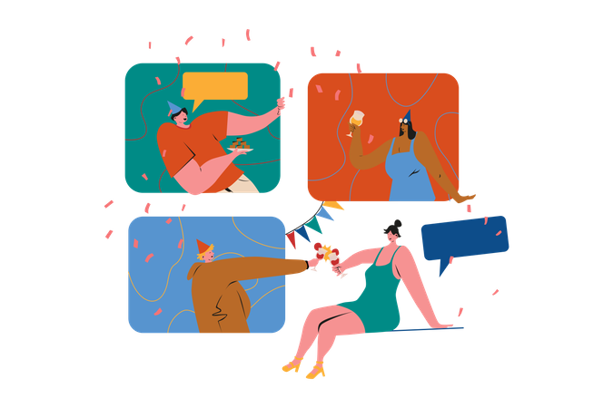 Party From Home Illustration